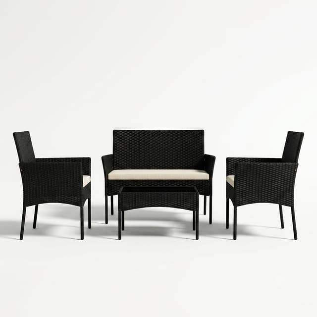 Sofa Set Black/Beige